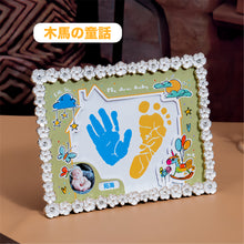 画像をギャラリービューアに読み込む, 【手形足形】ベビーフォトフレーム・写真立て|出産祝い 赤ちゃんの名前入れ 写真をカスタマイズ