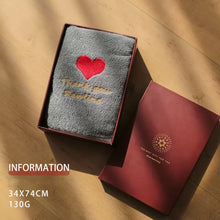 画像をギャラリービューアに読み込む, オーダーメイド 名入れタオル 文字刺繍入りフェイスタオル コットン ハート リボン