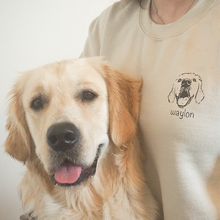 画像をギャラリービューアに読み込む, うちの子名入れ・写真入り オリジナルスウェットシャツ|ペットの似顔絵 カスタマイズ 犬・猫 長袖 無地