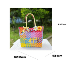 画像をギャラリービューアに読み込む, オーダーメード|名入れショルダーバッグ ハンドバッグ|虹色 多彩 可愛い 大容量|編物 家用|少女 プレゼント