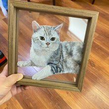 画像をギャラリービューアに読み込む, ペット手描きフォトフレーム|ガラス|オリジナル|写真入り