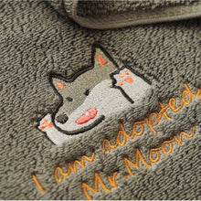 画像をギャラリービューアに読み込む, オーダーメイド 名入れタオル 刺繍入りフェイスタオル 赤ずきんと狼イラスト かわいい 柔らかい