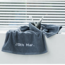 画像をギャラリービューアに読み込む, オーダーメイド 日付刺繍入りタオル コットン 無地