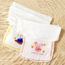 画像をギャラリービューアに読み込む, 【名前入り】ベビー用汗取りパット・タオル|赤ちゃん・子ども用 吸汗タオル|フリンジ 刺繍いり カスタマイズ可能