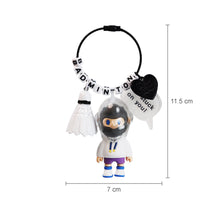 画像をギャラリービューアに読み込む, カスタマイズ可能|名前入り キーホルダー キーチェーン|バドミントンペンダント デコレーション プレゼント