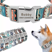 画像をギャラリービューアに読み込む, 名入れ 犬の首輪 迷子札付き  おしゃれ