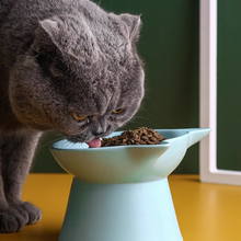 画像をギャラリービューアに読み込む, ペットの写真入り 餌入れ|犬・猫 オリジナル似顔絵と名入れ 耳型のフードボウル|高さを出した 用食器|Unimstar