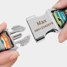 画像をギャラリービューアに読み込む, 名入れ 犬の首輪 迷子札付き  おしゃれ