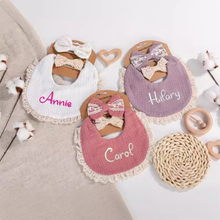 画像をギャラリービューアに読み込む, お名前刺繡入り ベビービブ よだれタオル|涎掛け対策 高吸水|厚手 ふわふわ|出産祝い 誕生日 プレゼント