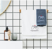 画像をギャラリービューアに読み込む, オーダーメイド 名入れタオル 刺繍マフラータオル バスタオル コットン カップル