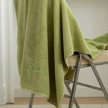 画像をギャラリービューアに読み込む, オーダーメイド 名入れタオル 刺繍入りバスタオル コットン