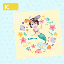 画像をギャラリービューアに読み込む, 【カスタマイズ可能】 お名前・写真いり タオルハンカチ イラスト風|コットン 柔らかい 幼稚園・誕生日 贈り物 プレゼント 名入れ  大人気出産祝い