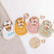 画像をギャラリービューアに読み込む, お名前刺繡入り ベビービブ よだれタオル|涎掛け対策 高吸水|厚手 ふわふわ|出産祝い 誕生日 プレゼント