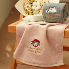 画像をギャラリービューアに読み込む, オーダーメイド 名入れタオル 刺繍入りフェイスタオル 赤ずきんと狼イラスト かわいい 柔らかい