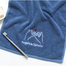 画像をギャラリービューアに読み込む, オーダーメイド 名入れタオル 刺繍マフラータオル バスタオル コットン カップル