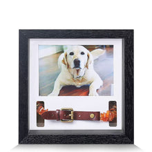 画像をギャラリービューアに読み込む, 【カスタム】ペット名入れ 写真立て・フォトフレーム|額縁付き 正方形|首輪入れる可能 メモリアレ