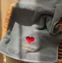 画像をギャラリービューアに読み込む, オーダーメイド 名入れタオル 文字刺繍入りフェイスタオル コットン ハート リボン
