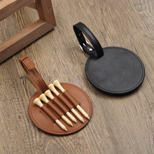 画像をギャラリービューアに読み込む, カスタマイズ可能|個人用ゴルフティーバッグ|PUレザー製|ゴルフティーホルダー|ゴルフアクセサリーギフト