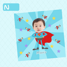 画像をギャラリービューアに読み込む, 【カスタマイズ可能】 お名前・写真いり タオルハンカチ イラスト風|コットン 柔らかい 幼稚園・誕生日 贈り物 プレゼント 名入れ  大人気出産祝い