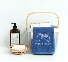 画像をギャラリービューアに読み込む, オーダーメイド 名入れタオル 刺繍マフラータオル バスタオル コットン カップル