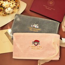 画像をギャラリービューアに読み込む, オーダーメイド 名入れタオル 刺繍入りフェイスタオル 赤ずきんと狼イラスト かわいい 柔らかい