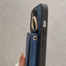 画像をギャラリービューアに読み込む, iPhoneケース iPhone16 ショルダーストラップ付き カード収納付き デニム 上品 おしゃれ