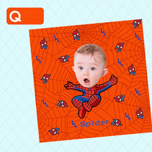 画像をギャラリービューアに読み込む, 【カスタマイズ可能】 お名前・写真いり タオルハンカチ イラスト風|コットン 柔らかい 幼稚園・誕生日 贈り物 プレゼント 名入れ  大人気出産祝い