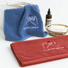 画像をギャラリービューアに読み込む, オーダーメイド 名入れタオル 刺繍マフラータオル バスタオル コットン カップル
