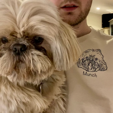 画像をギャラリービューアに読み込む, うちの子名入れ・写真入り オリジナルスウェットシャツ|ペットの似顔絵 カスタマイズ 犬・猫 長袖 無地