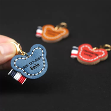 画像をギャラリービューアに読み込む, 名前・電話番号入れ ペット迷子札 犬 猫 首輪 チョーカー ペットタグ 静音で軽量 本革 やわらかい おしゃれ ペットグッズ