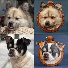 画像をギャラリービューアに読み込む, ストラップ カスタマイズ キーホルダー ペットの写真 牛革 手作り