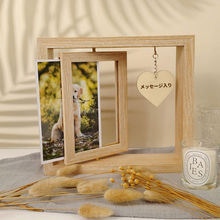 画像をギャラリービューアに読み込む, ペットカスタムフォトフレーム|記念品|写真入り|名前入り|木製