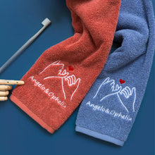 画像をギャラリービューアに読み込む, オーダーメイド 名入れタオル 刺繍マフラータオル バスタオル コットン カップル