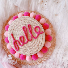 画像をギャラリービューアに読み込む, 子供/大人用のストローハット 手作り ピンク 編みかごバッグ 親子旅行の必需品 おしゃれ