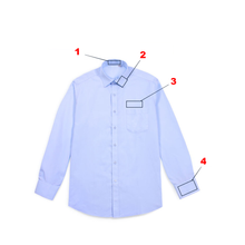 画像をギャラリービューアに読み込む, 刺繡入りワイシャツ 名入れ長袖|就職活動 無地 紳士用|オリジナル おしゃれ 純綿|男性 プレゼント 贈り物