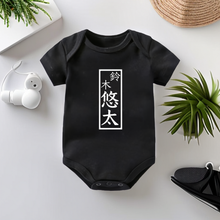 画像をギャラリービューアに読み込む, 黒い服白い文字半袖ロンパース