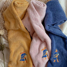 画像をギャラリービューアに読み込む, オーダーメイド 名入れタオル 文字刺繍入り イラストマフラータオル コットン