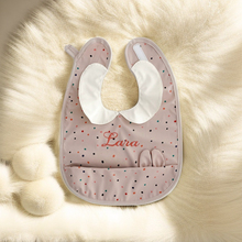 画像をギャラリービューアに読み込む, ピンク名入りベビースタイ