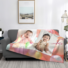 画像をギャラリービューアに読み込む, 2枚の写真 名入れ バブルブランケット