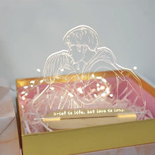 画像をギャラリービューアに読み込む, オーダーメイド 写真で手描き 似顔絵 LEDナイトライト 名入れ可能 結婚祝い プレゼント