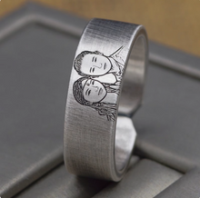 画像をギャラリービューアに読み込む, 刻字 写真彫刻 似顔絵 カップルリング オーダーメイド 指輪 シルバー クリスマスプレゼント