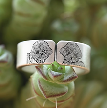 画像をギャラリービューアに読み込む, 刻字 写真彫刻 似顔絵 カップルリング オーダーメイド 指輪 シルバー クリスマスプレゼント