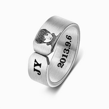 画像をギャラリービューアに読み込む, 刻字 写真彫刻 似顔絵 カップルリング オーダーメイド 指輪 シルバー クリスマスプレゼント