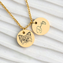 画像をギャラリービューアに読み込む, 犬・猫の写真入り ネックレス|ペット 名入れ アクセサリー|チャーム 刻印 オーダーメイド