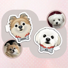 画像をギャラリービューアに読み込む, 【オーダーメード】うちの子 名前と写真で作る ペットシール|手描き ちびキャラ イラスト|好きな写真でカスタム