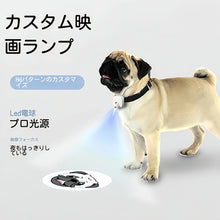画像をギャラリービューアに読み込む, 首輪周りで使うペット写真投影ライトの使用イメージ