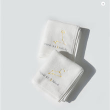画像をギャラリービューアに読み込む, オーダーメイド 名前日付入り星座刺繍フェイスタオル コットン