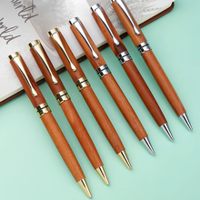 画像をギャラリービューアに読み込む, 名前入り ボールペン 刻印可能 黒い替え芯 回転式木製ペン 黒い油性インキ レトロ風 ビジネス ギフト