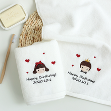 画像をギャラリービューアに読み込む, お名前・誕生日刺繍いりタオル