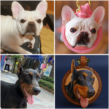 画像をギャラリービューアに読み込む, ストラップ カスタマイズ キーホルダー ペットの写真 牛革 手作り